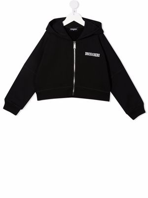 DSQUARED2 KIDS hoodie à logo imprimé - Noir