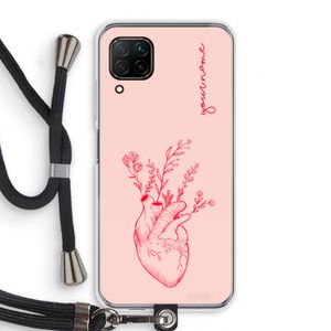 Blooming Heart: Huawei P40 Lite Transparant Hoesje met koord
