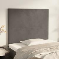 Hoofdborden 2 st 80x5x78/88 cm fluweel donkergrijs