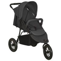 VidaXL Kinderwagen staal antracietkleurig