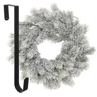 Kerstkrans 35 cm - groen - besneeuwd - met hanger/ophanghaak - kerstversiering - thumbnail