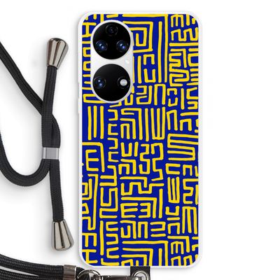Majorelle Blue Print: Huawei P50 Transparant Hoesje met koord