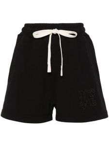 Palm Angels short de sport en coton à logo brodé - Noir