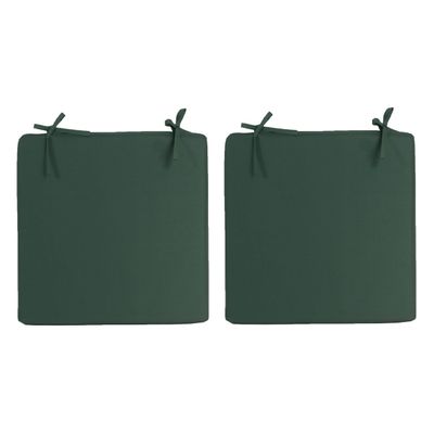 8x stuks stoelkussens voor binnen en buiten in de kleur donkergroen 40 x 40 cm