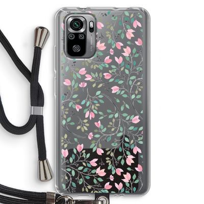 Sierlijke bloemen: Xiaomi Redmi Note 10S Transparant Hoesje met koord