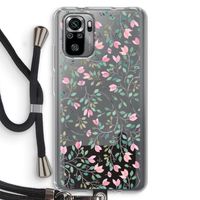 Sierlijke bloemen: Xiaomi Redmi Note 10S Transparant Hoesje met koord