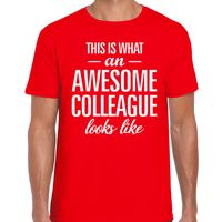 Awesome Colleague tekst t-shirt rood heren - thumbnail