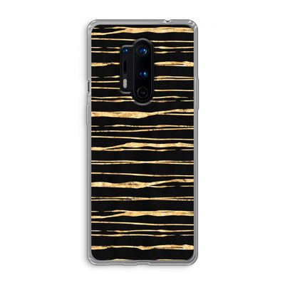 Gouden strepen: OnePlus 8 Pro Transparant Hoesje