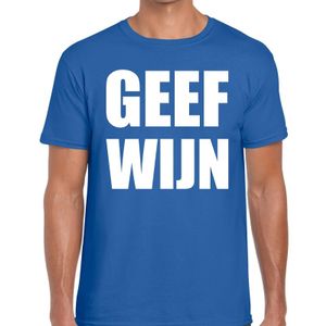 Geef Wijn heren T-shirt blauw