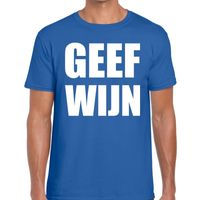 Geef Wijn heren T-shirt blauw - thumbnail