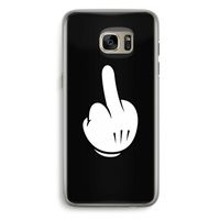 Middle finger black: Samsung Galaxy S7 Edge Transparant Hoesje