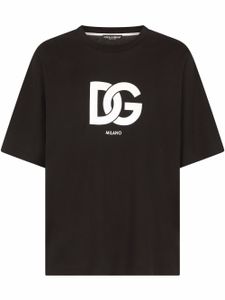 Dolce & Gabbana t-shirt en coton à logo DG - Noir