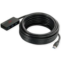 ROLINE USB 3.2 Gen 1 4-port Hub met repeater, zwart, 10 m - thumbnail