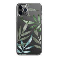 Tropical watercolor leaves: iPhone 11 Pro Transparant Hoesje