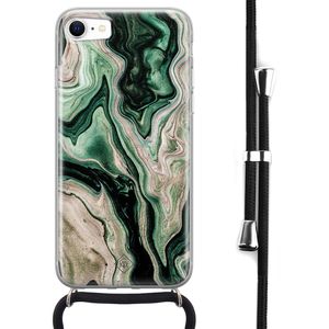 iPhone SE 2020 hoesje met koord - Green waves