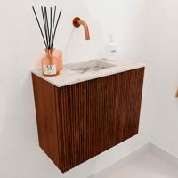 Toiletmeubel Mondiaz Joya Dlux | 50 cm | Meubelkleur Ruby | Faye wastafel Nata Wasbak Midden | Zonder kraangat(en)