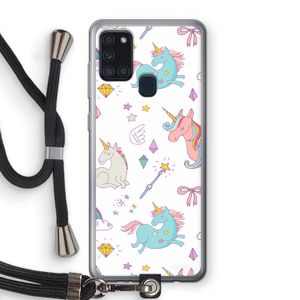 Fantasiewereld: Samsung Galaxy A21s Transparant Hoesje met koord