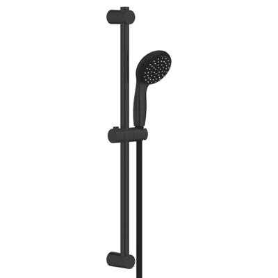 GROHE Vitalio Start 100 Glijstangset - 60cm - rond handdouche - 2 straalsoorten - gladde doucheslang - mat zwart 279482430