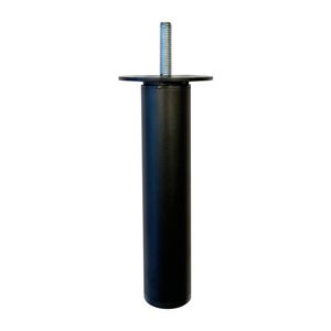 Stalen verstelbare meubelpoot zwart rond ø 3 cm en hoogte 14,5 cm (M8)