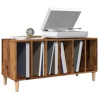 Platenkast 100x38x48 cm bewerkt hout oud houtkleurig