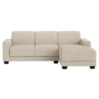 Leen Bakker - Bank Aberdeen Met Chaise Longue Rechts - Kansas - Stof - Crème - 158x238x84 Cm