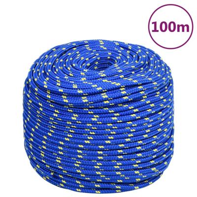 Boottouw 10 mm 100 m polypropyleen blauw