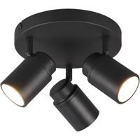 Mat Zwarte LED Plafondspot GU10 - Aluminium - IP44 Spatwaterdicht
