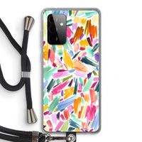 Watercolor Brushstrokes: Samsung Galaxy A72 5G Transparant Hoesje met koord