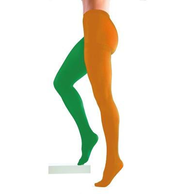 Panty 2 kleurig oranje groen M