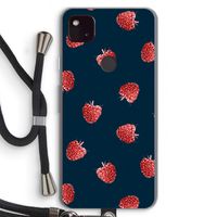 Framboosjes: Pixel 4a 5G Transparant Hoesje met koord