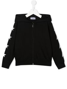 Golden Goose Kids hoodie zippé à imprimé étoile - Noir