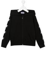 Golden Goose Kids hoodie zippé à imprimé étoile - Noir