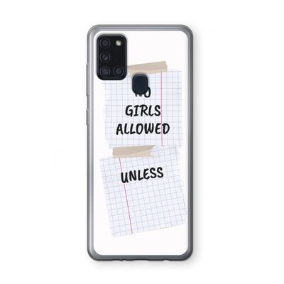 No Girls Allowed Unless: Samsung Galaxy A21s Transparant Hoesje