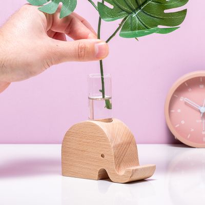 Houten dierenvaasje - Olifant