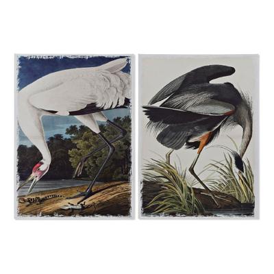 Schilderij DKD Home Decor Heron Fågel Orientaals (50 x 1,8 x 70 cm) (2 Stuks)