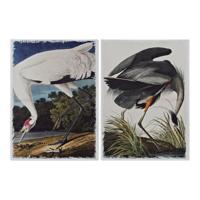 Schilderij DKD Home Decor Heron Fågel Orientaals (50 x 1,8 x 70 cm) (2 Stuks)