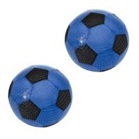 Softbal foam - 2x - voetbal print - blauw - zacht - 50 cm - speelgoed ballen