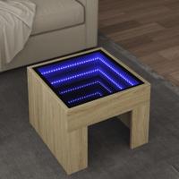 Salontafel met Infinity LED 40x40x30 cm sonoma eikenkleurig