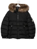 Moncler Enfant doudoune à capuche en fourrure artificielle - Noir - thumbnail