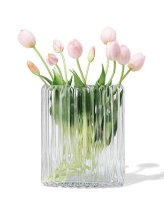 051 Vaas ⌀20x28cm Glas Ovaal Transparant (transparant)