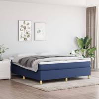 Boxspring met matras stof blauw 180x200 cm