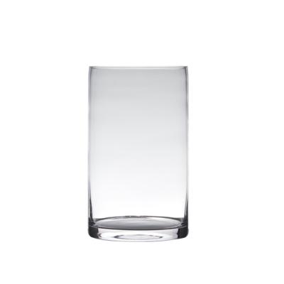 Hakbijl Glass Vaas - cilinder - glas - transparant - 15 x 40 cm - Bloemen/takken/boeketten