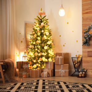 150cm Hoge Oplichtende Kunstmatige Potloodkerstboom met Warm Wit Lichtgroen