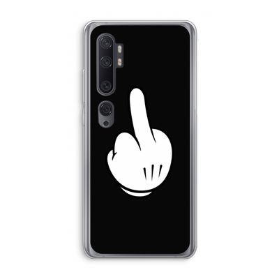 Middle finger black: Xiaomi Mi Note 10 Transparant Hoesje