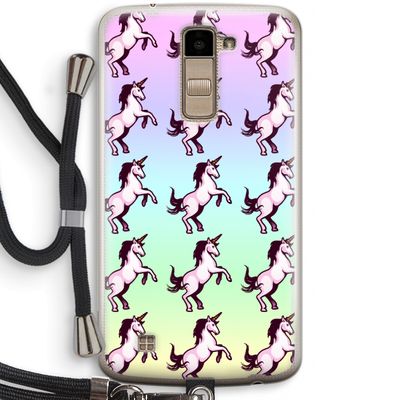 Musketon Unicorn: LG K10 (2016) Transparant Hoesje met koord