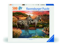 Ravensburger puzzel Zebra&apos;s bij de drinkplaats 500 stukjes