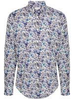 Paul Smith chemise en coton biologique à fleurs - Bleu