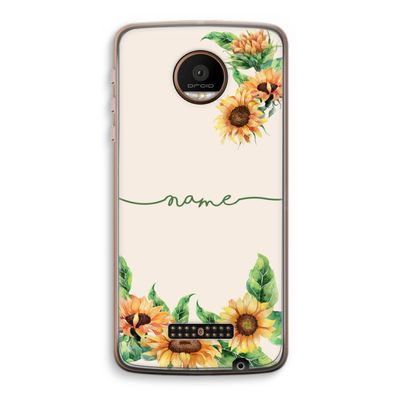 Zonnebloemen: Motorola Moto Z Force Transparant Hoesje