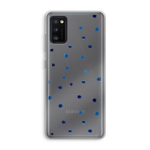 Blauwe stippen: Samsung Galaxy A41 Transparant Hoesje