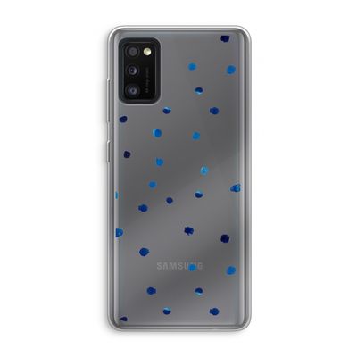 Blauwe stippen: Samsung Galaxy A41 Transparant Hoesje